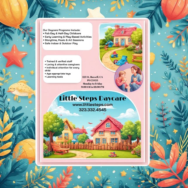 Flyer Little Steps Daycare Company Logo Modern Custom (Little Steps Daycare Company Logo Modern Custom Flyer)
