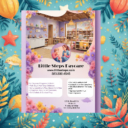 Flyer Little Steps Daycare Company Logo Modern Customize