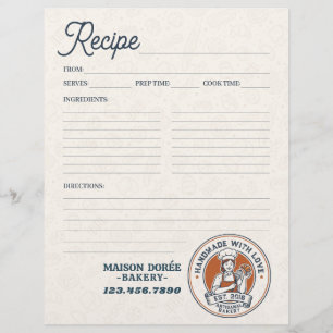 Flyer Livro de Receitas de Padaria Página de Receita de 
