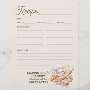 Flyer Livro De Receitas De Padaria Página De Receita De 