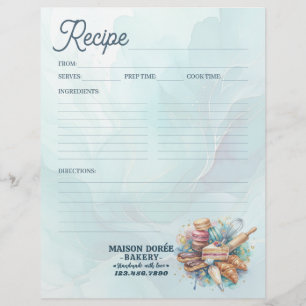 Flyer Livro de Receitas de Padaria Página de Receita de 