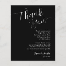 Local de Casamento Negro e Branco Obrigado