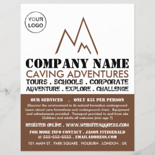 Flyer Logotipo Brown Mountain, Anúncio de aventura