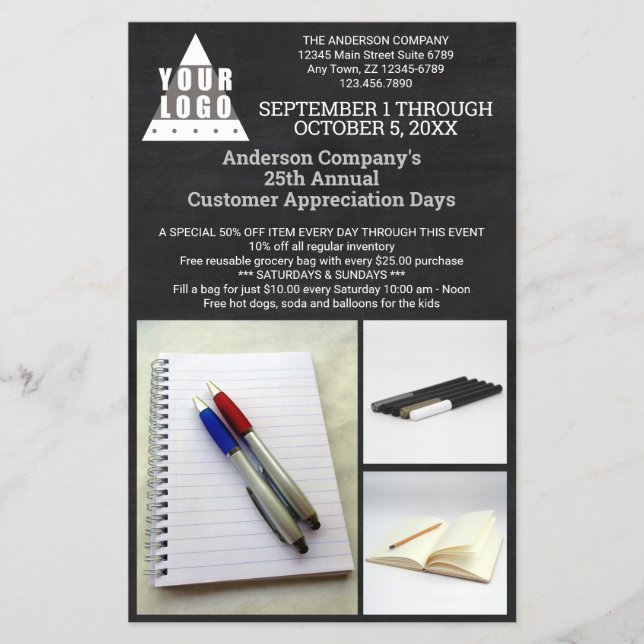 Flyer Logotipo Chalkboard Quic Modern 3 Foto Publicada (Frente)