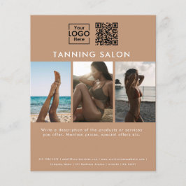 Flyer Logotipo comercial Beleza curtindo Salão Fotos QR