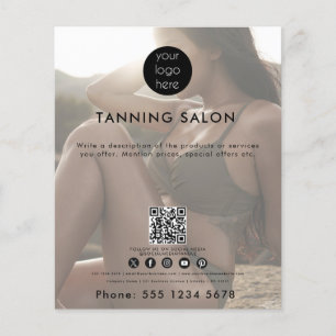 Flyer Logotipo comercial Código QR Beleza Spray Tan Foto