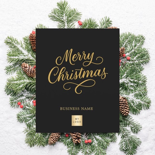 Flyer Logotipo comercial de script preto no Natal (Criador carregado)