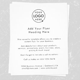 Flyer Logotipo comercial | Mínimo branco simples e limpo