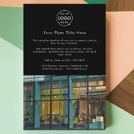 Flyer Logotipo comercial | Na moda preto Foto moderna