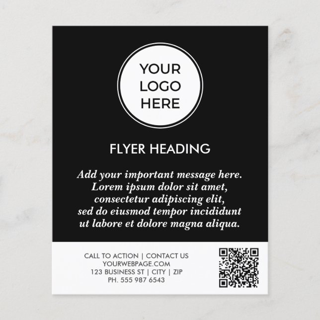 Flyer Logotipo comercial preto Profissional - Modelo de  (Frente)