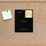 Flyer Logotipo corporativo branco preto<br><div class="desc">Fundo preto,  texto branco. Personalize e adicione o logotipo e o texto da sua empresa.</div>