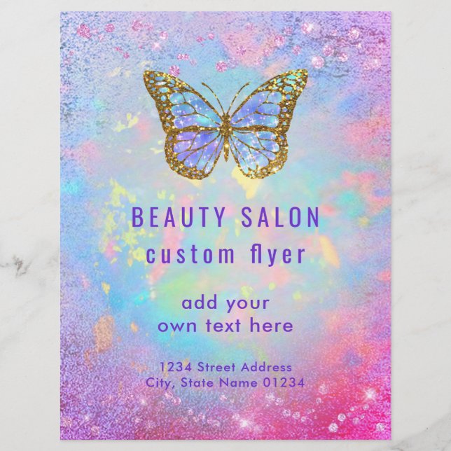 Flyer logotipo da borboleta design (Frente)