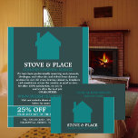 Flyer Logotipo da Casa, Serviço de Varrimento da Chaminé<br><div class="desc">Logotipo residencial,  Chimney Sweeping Service Advertising Flyer pela Loja de Cartão de visita.</div>