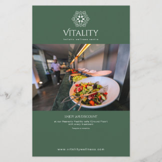 Flyer Logotipo da Floresta Verde Elegante Mandala