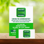 Flyer Logotipo de base verde, anúncio de acomodação de h<br><div class="desc">Logotipo De Cama Verde,  Folhetos De Publicidade De Alojamento De Hostel Pela Loja De Cartão de visita.</div>