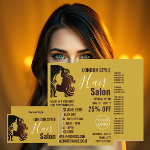 Flyer Logotipo de Cabelo, Estilista de Cabelo, Anúncio d