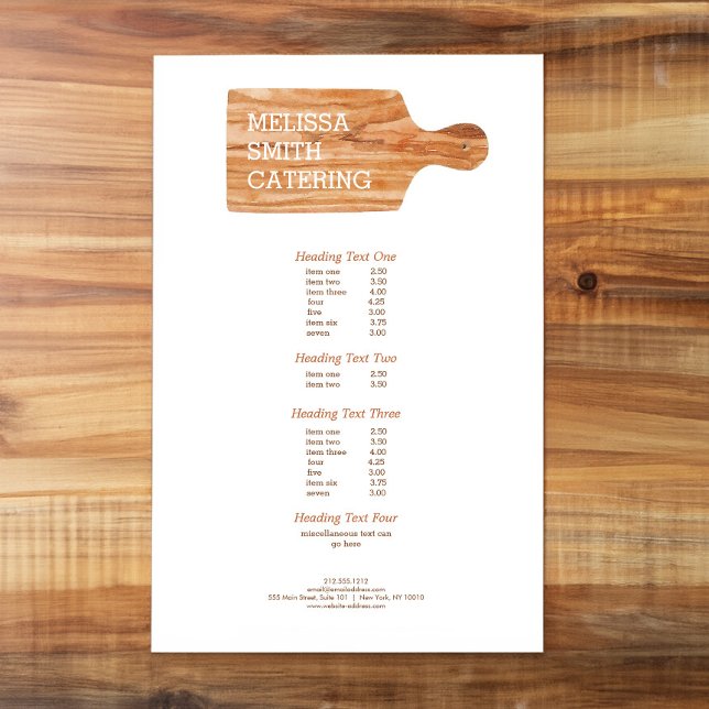 Flyer Logotipo de Chef de Corte de Aquarelas do Conselho (Criador carregado)