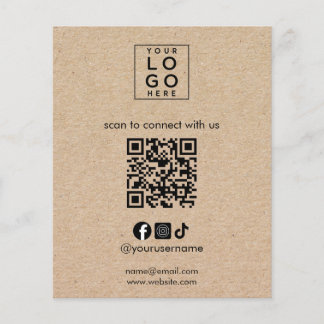Flyer Logotipo de Código QR de Mídia Social para Negócio