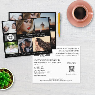 Flyer Logotipo de Colagem de Foto Preta Fotógrafo Profis