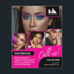 Flyer Logotipo de colagem de fotos rosa quente Promocion<br><div class="desc">Folheto duplo para um artista de maquiagem, prego, estilista de cabelo ou profissão semelhante, onde você precisa mostrar seu trabalho em uma colagem de fotos retrô com bordas rosa-quente e fundo rosa-quente. Personalize com seu logotipo e atrás uma foto adicional e seu código QR com seu identificador de mídia social....</div>