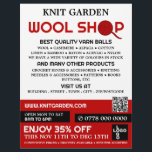 Flyer Logotipo de Compro da Lã Vermelha, Knitore Store,<br><div class="desc">Logotipo de Compro Red Wool,  Knitting Store,  Panfleto de publicidade da Loja de Yarn na Loja de Cartão de visita.</div>