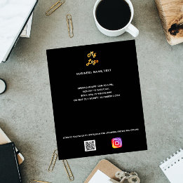 Flyer Logotipo de empresa qr código instagram preto