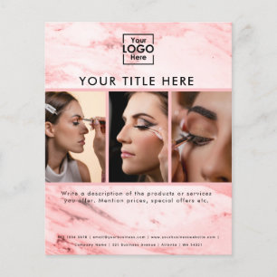 Flyer Logotipo de empresa Rosa Marble Beauty Salon 3 Fot