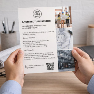 Flyer Logotipo de foto de negócios de arquitetura modern