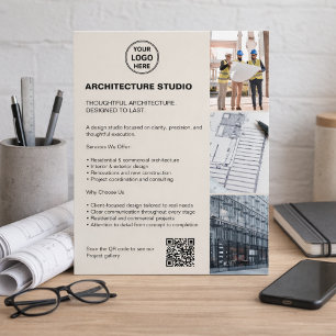 Flyer Logotipo de foto de negócios de arquitetura neutra