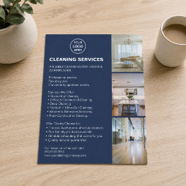 Flyer Logotipo de Foto de Serviços de Limpeza Modernos A