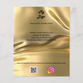 Flyer Logotipo de negócio qr código instagram ouro de ou