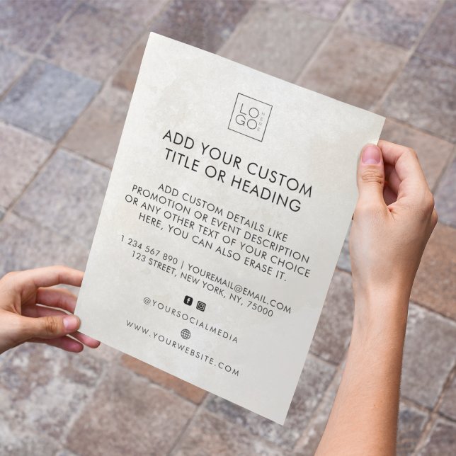 Flyer Logotipo de negócios personalizado ao quadrado mar (Criador carregado)