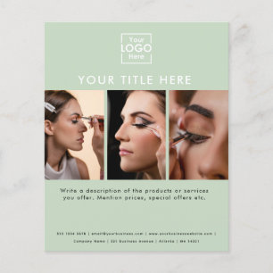 Flyer Logotipo de Negócios Simple Salão de Beleza Verde