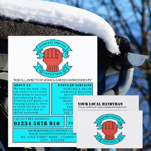 Flyer Logotipo de punho, propaganda do Handyman