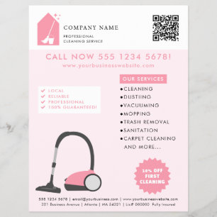 Flyer Logotipo de Serviços de Limpeza Moderna em Código 