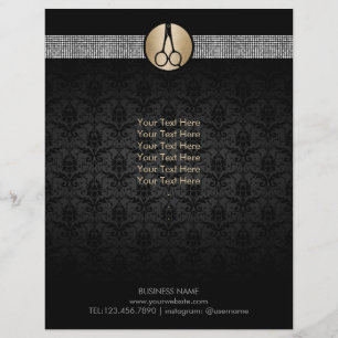 Flyer Logotipo de Tesoura Dourada Moderna Estilista de C