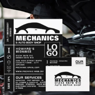 Flyer Logotipo do carro, Auto Mechanic e Repara anúncio