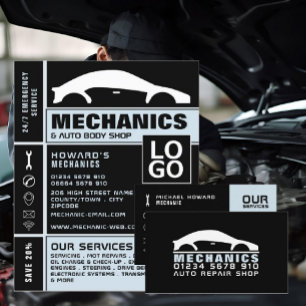 Flyer Logotipo do carro, Auto Mechanic e Repara anúncio