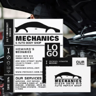 Flyer Logotipo do carro, Auto Mechanic e Repara anúncio