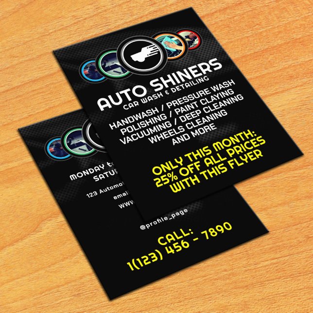 Flyer Logotipo do carro com detalhes para automóveis (Criador carregado)