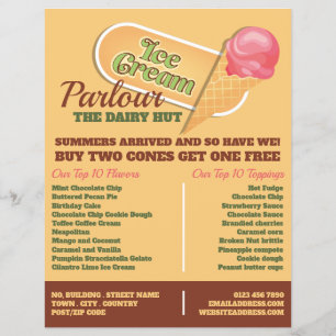 Flyer Logotipo do sorvete, Anúncio de salão do Sorvete