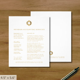 Flyer Logotipo Dourado branco profissional