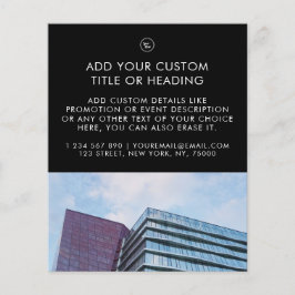 Flyer Logotipo e foto personalizados minimalistas pretos