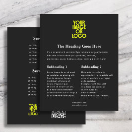 Flyer Logotipo Empresarial Lista de Preços QR Code Preto