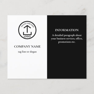 Flyer Logotipo Empresarial Promocional Moderno Preto e B