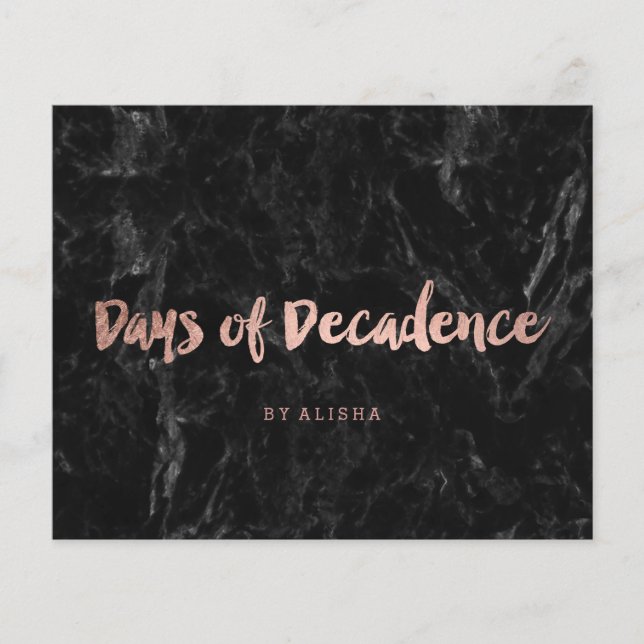 Flyer Logotipo faux rosa gold typografia black marble (Frente)