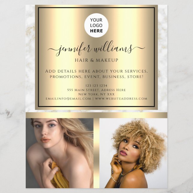 Flyer Logotipo Fotográfico Código QR Promocional moderno (Frente)