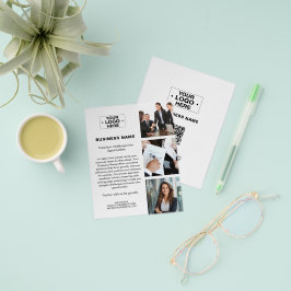 Flyer Logotipo Fotográfico moderno QR White Corporate Bu