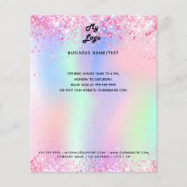 Flyer Logotipo holográfico cor-de-rosa