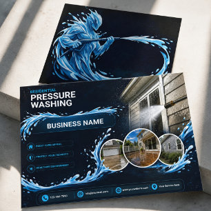 Flyer Logotipo Líquido de Lavagem de Pressão Residencial